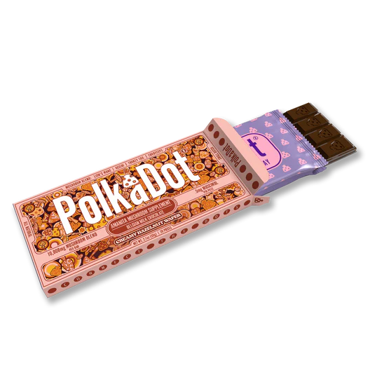 PolkaDot_Chocolate_Open_Creamy_Hazelnut_Wafer_d381b4f0-b66c-45f2-aa88-e81367b487f6 mushroom chocolate packagi